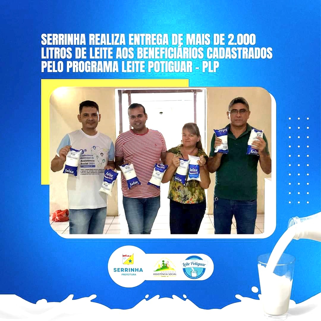 SERRINHA (RN): PREFEITURA DISTRIBUI MAIS DE 2 MIL LITROS DE LEITE NESTA SEGUNDA-FEIRA (09)