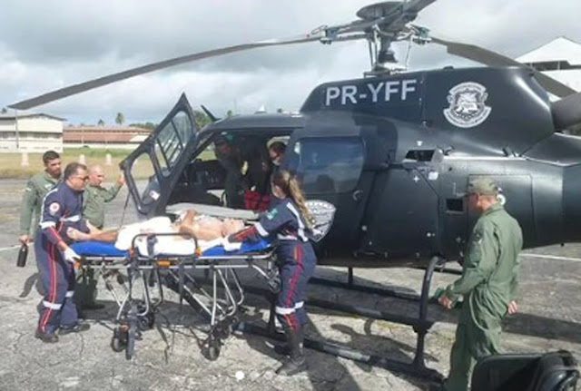 HELICÓPTERO POTIGUAR 01, TRANSPORTA PACIENTE GRAVE DE MOSSORÓ PARA NATAL
