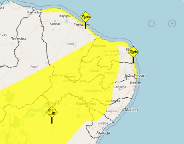 INSTITUTO EMITE ALERTAS DE VENDAVAL E VENTOS COSTEIROS PARA 142 CIDADES DO RN; VEJA LISTA