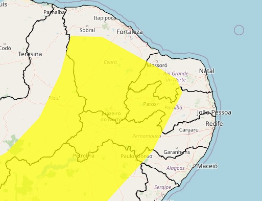 RN ESTÁ COM 123 MUNICÍPIOS SOB AVISO DE VENDAVAL E VENTOS COSTEIROS; CONFIRA