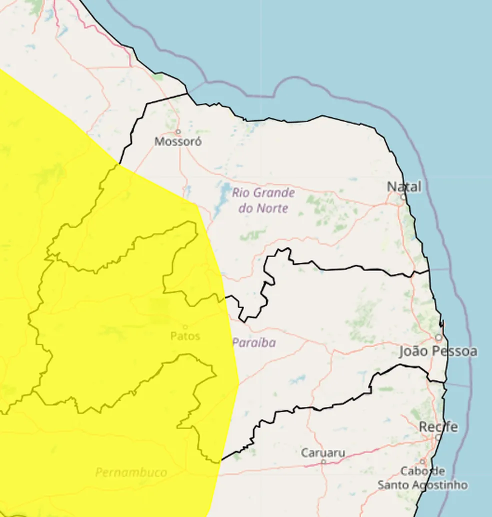 INMET ALERTA PARA BAIXA UMIDADE EM 55 CIDADES DO RN; VEJA LISTA