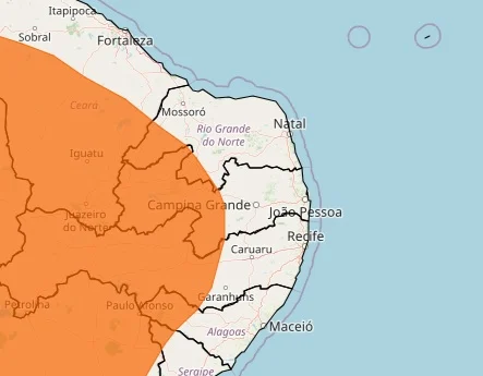 INMET PUBLICA AVISO DE BAIXA UMIDADE PARA 54 CIDADES DO RN; VEJA