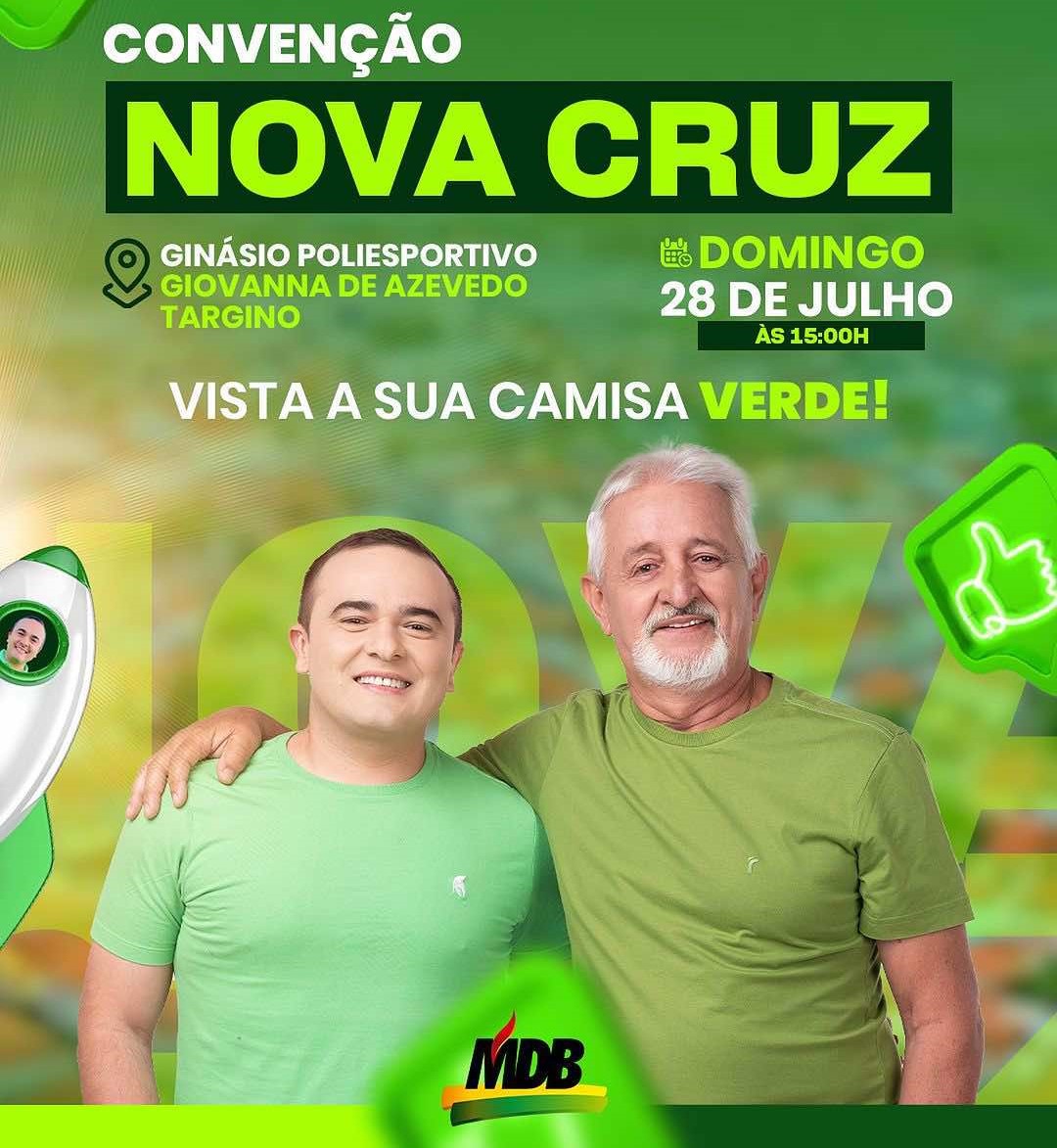 JOQUINHA NOGUEIRA E DR IRALDO SERÃO CONFIRMADOS CANDIDATOS A  PREFEITO E VICE EM CONVENÇÃO NO DIA (28) EM NOVA CRUZ