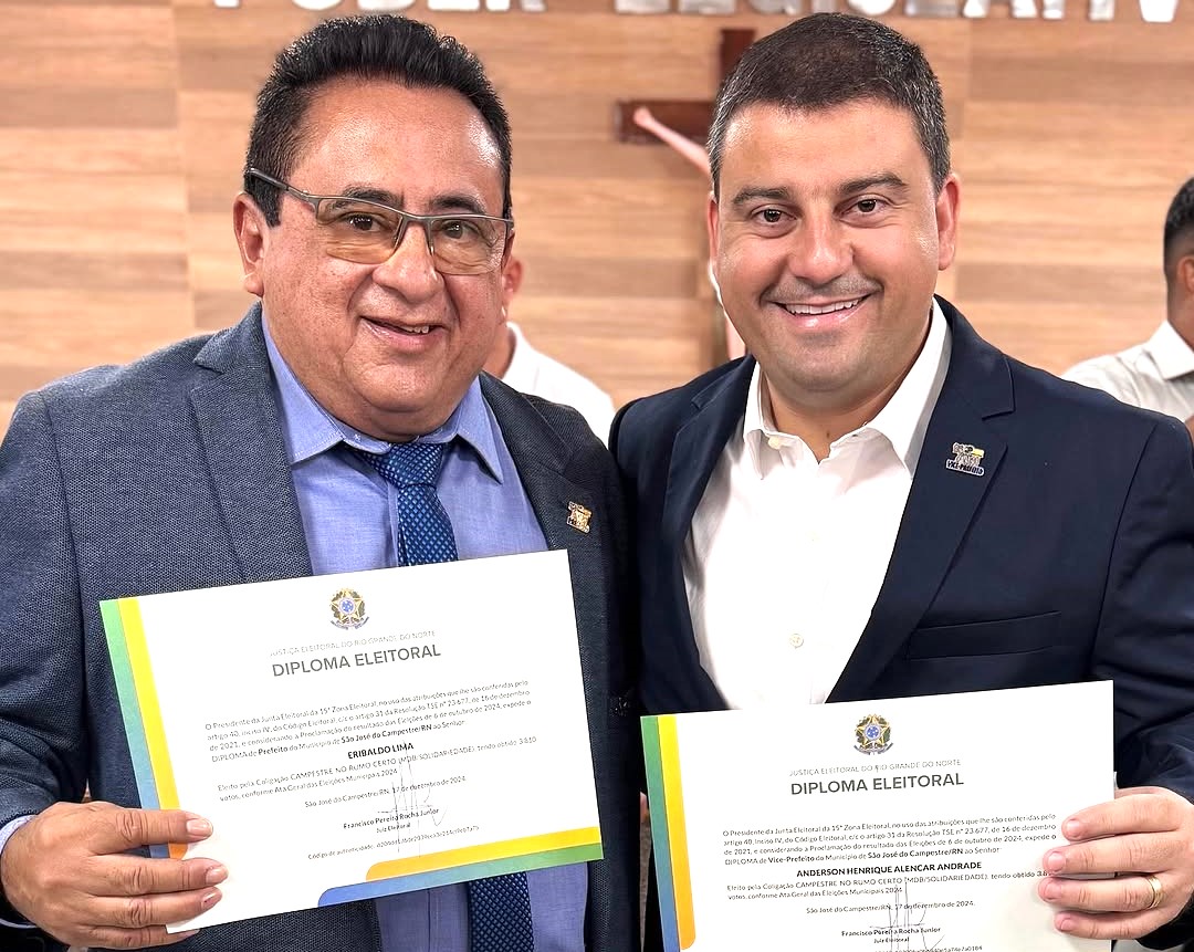 JUSTIÇA ELEITORAL DIPLOMA PREFEITO, VICE-PREFEITO E VEREADORES EM SÃO JOSÉ DO CAMPESTRE