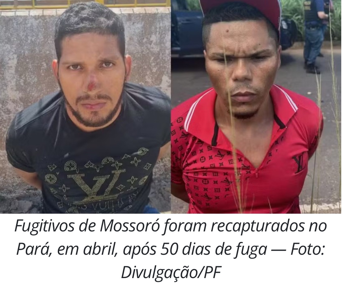 FUGITIVOS RECAPTURADOS DA PENITENCIÁRIA FEDERAL DE MOSSORÓ SÃO TRANSFERIDOS PARA O PARANÁ