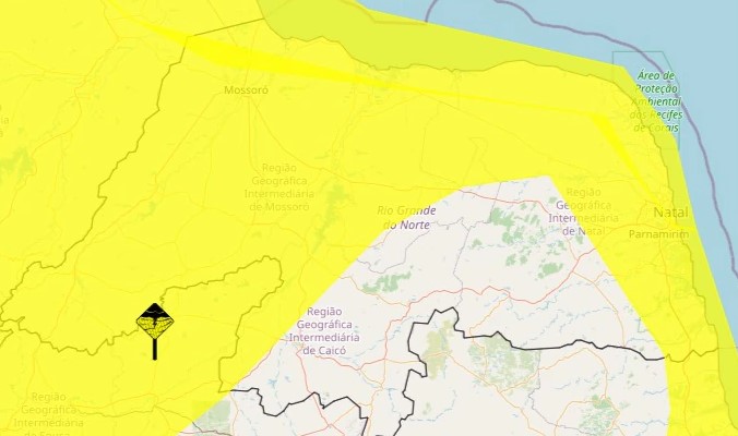 INMET EMITE ALERTA DE CHUVAS PARA MAIS DE 120 CIDADES DO RN; VEJA LISTA