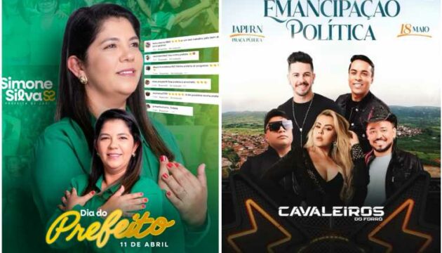 COM MANDATO JUDICIALIZADO, PREFEITA SIMONE DÁ XEXO EM ARTISTAS LOCAIS E CONTRATA CAVALEIROS DO FORRÓ POR R$ 150 MIL SEM LICITAÇÃO