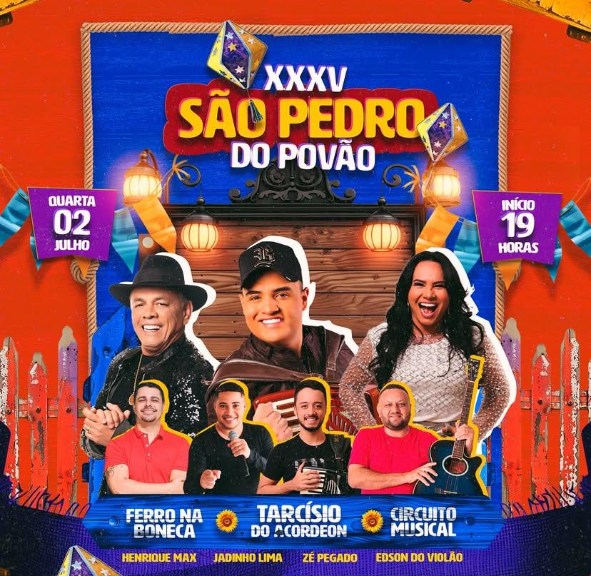 PREFEITURA DE SANTO  ANTÔNIO DIVULGA PROGRAMAÇÃO DO SÃO PEDRO DO POVÃO 2025; CONFIRA