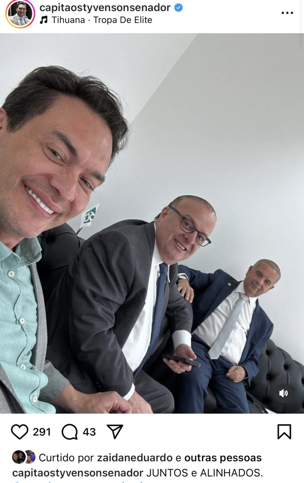 STYVENSON PUBLICA FOTO AO LADO DE PAULINHO FREIRE E ROGÉRIO MARINHO: “JUNTOS E ALINHADOS”