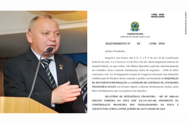 CPMI REQUER RELATÓRIO FINANCEIRO DE ENTIDADE PRESIDIDA POR  ABRAÃO LINCOLN