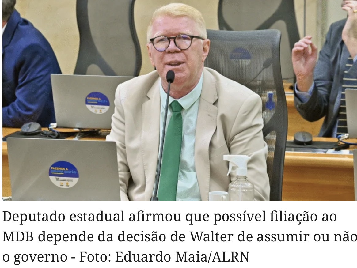 ‘WALTER ALVES ME DISSE TER PLANO A E PLANO B PARA 2026’, AFIRMA UBALDO FERNANDES