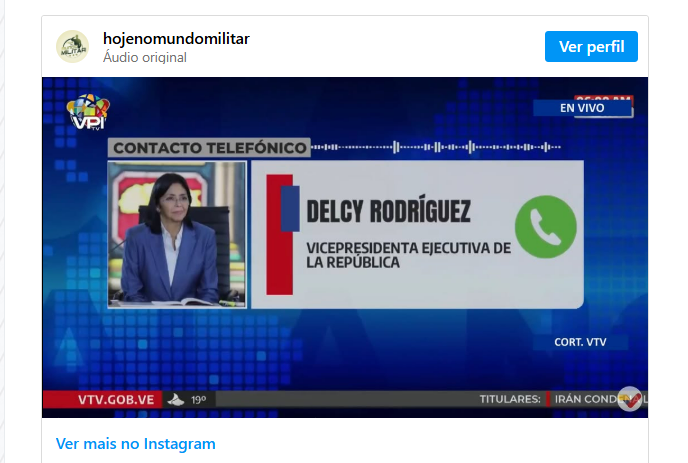 VICE-PRESIDENTE DA VENEZUELA DIZ QUE PARADEIRO DE MADURO É DESCONHECIDO E COBRA PROVA DE VIDA