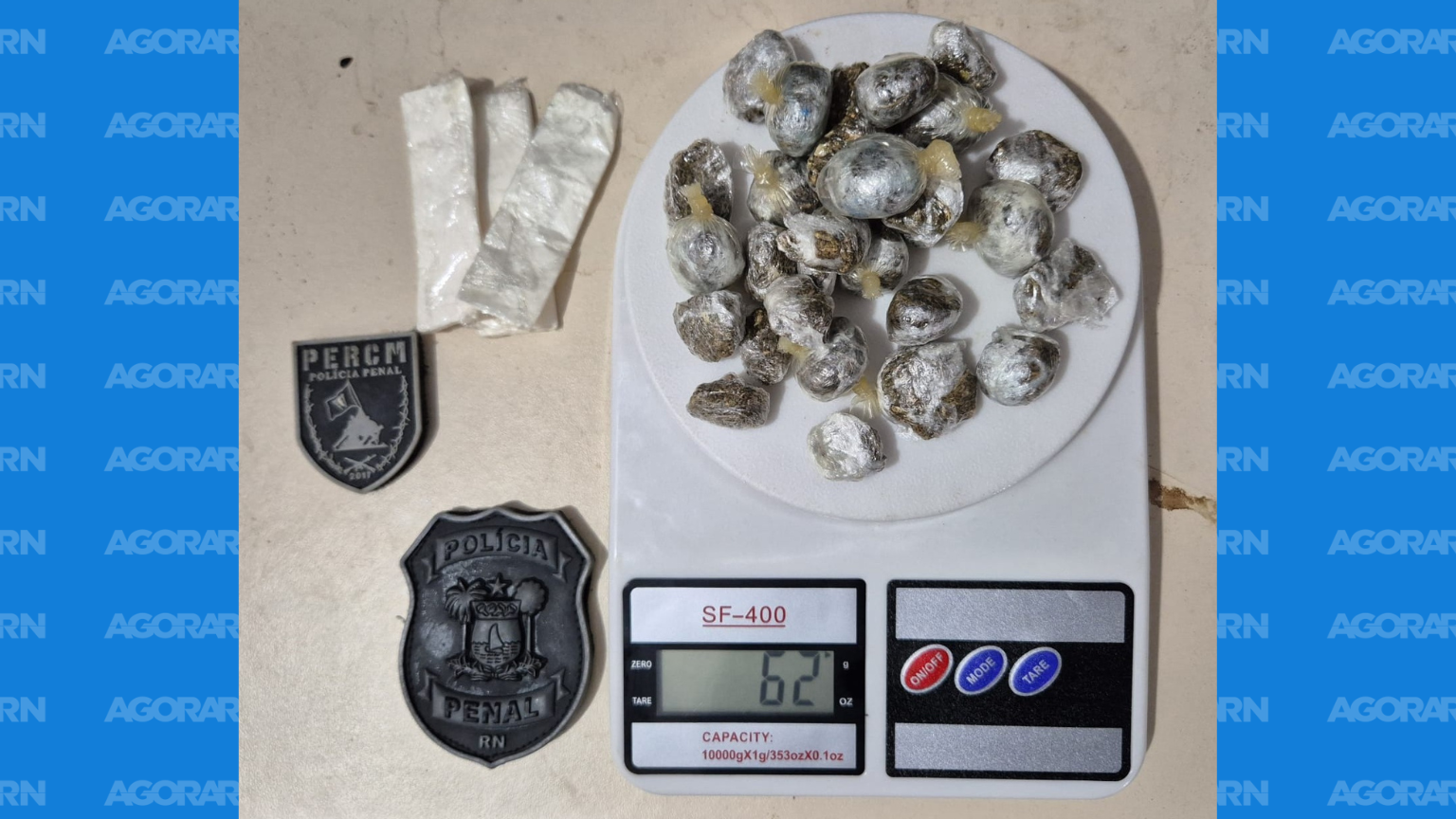 MULHER É PRESA AO TENTAR ENTRAR COM DROGA ESCONDIDA EM SUTIÃ EM PRESÍDIO DO RN