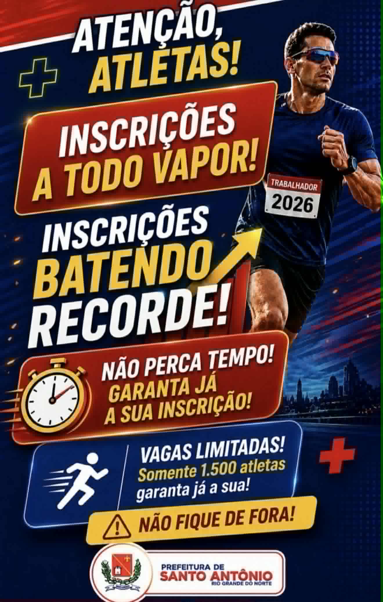 SANTO ANTÔNIO SE PREPARA PARA GRANDE EVENTO ESPORTIVO COM INSCRIÇÕES EM RITMO ACELERADO