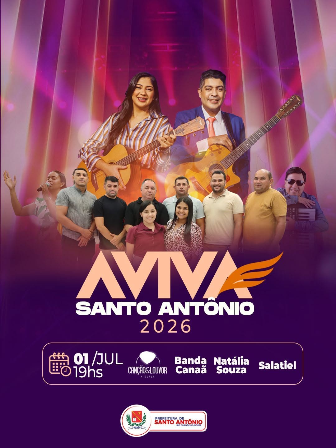 AVIVA SANTO ANTÔNIO 2026 ACONTECERÁ NOS DIAS 1 E 2 DE JULHO