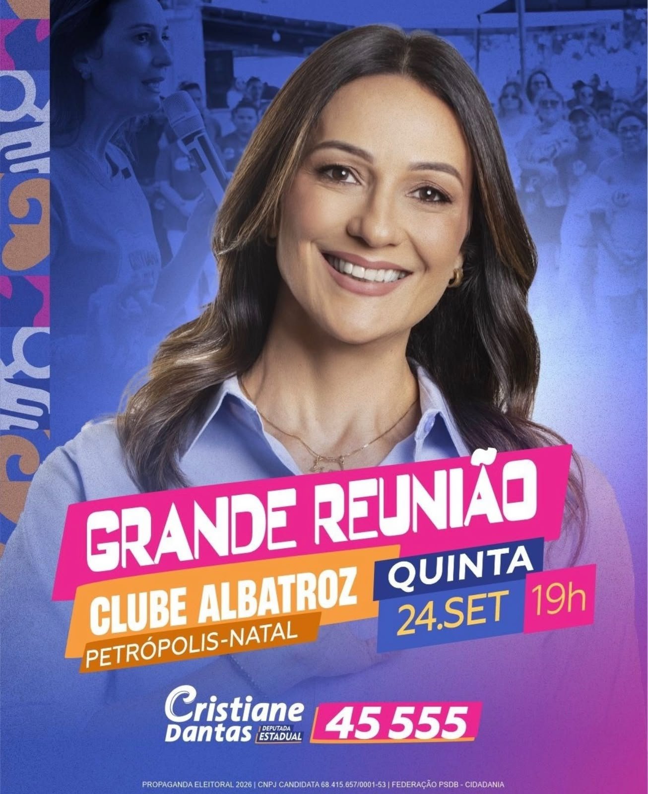 CRISTIANE DANTAS REUNIRÁ LIDERANÇAS E AMIGOS EM NATAL EM ENCONTRO NO CLUBE ALBATROZ
