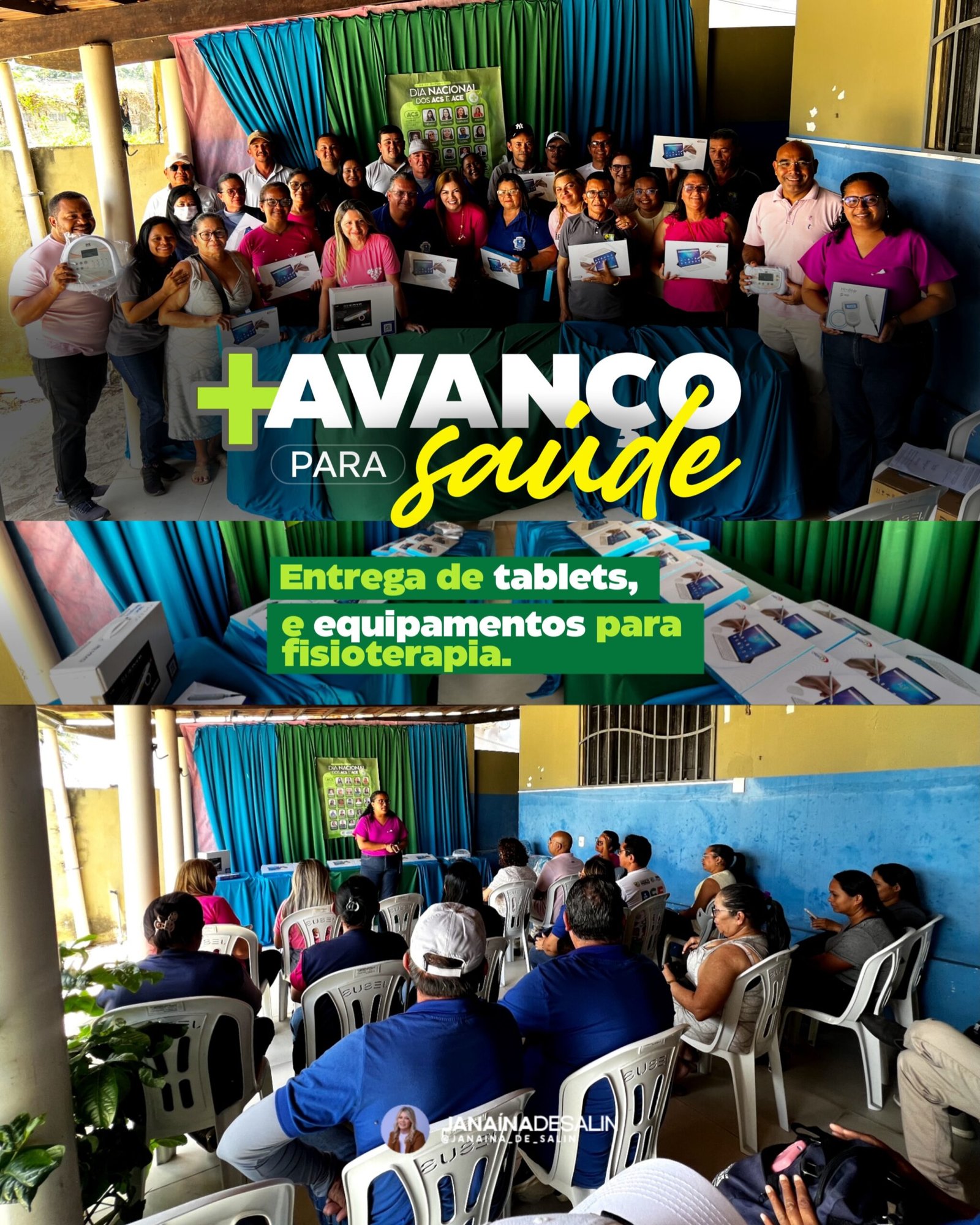GESTÃO JANAÍNA DE SALIN REALIZA ENTREGA DE TABLETS E EQUIPAMENTOS DE FISIOTERAPIA E LAGOA DE PEDRAS SEGUE AVANÇANDO EM SAÚDE PÚBLICA
